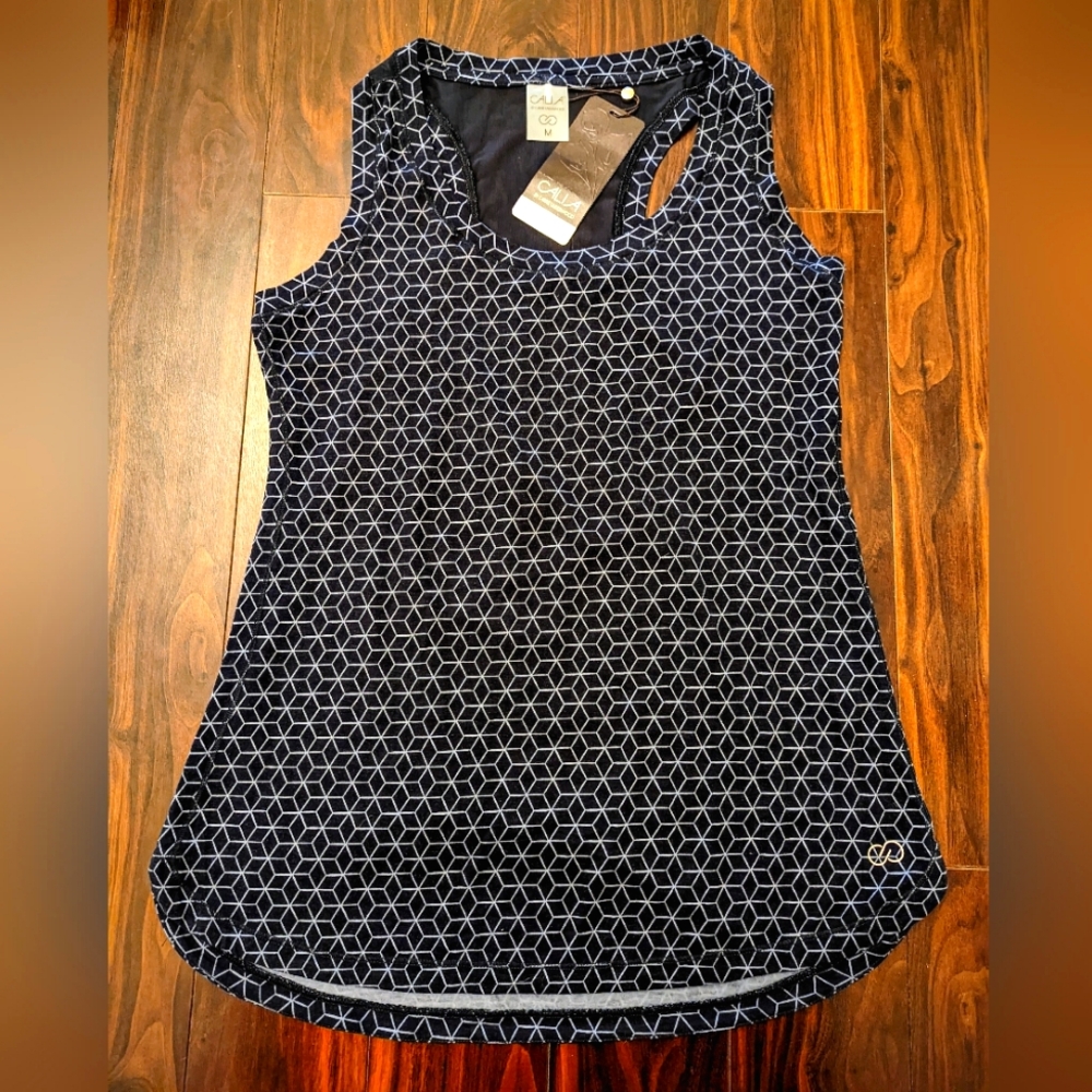 NWT Calia by Carrie Underwood Geometric Tank with Back Pleat Size Medium